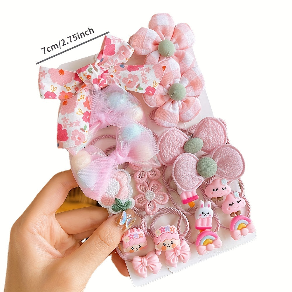 20pcs Girls Cartoon Hair Ties Set Holiday Gift