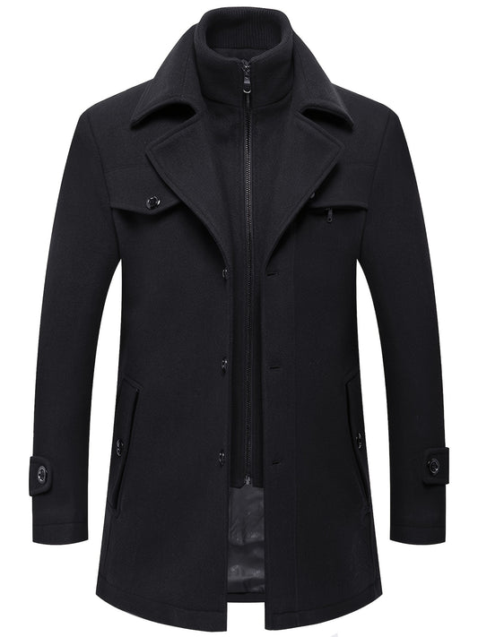 Men's Winter Thick Warm Zip Long Jacket