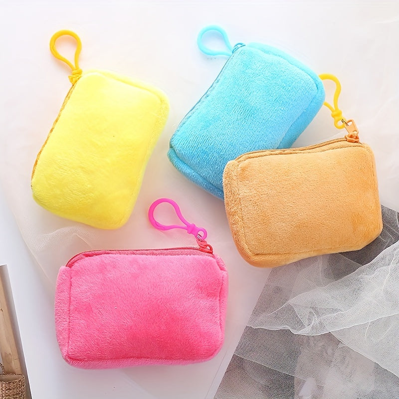 Mini Plush Zipper Storage Bag Portable Key Case