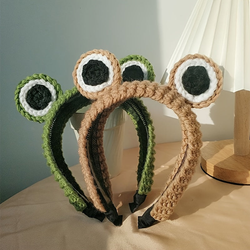 Cartoon Frog Headband Knitted Wool Headdress Non slip