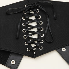 Wide Elastic Waist Corset Belt Lace Up Waistband