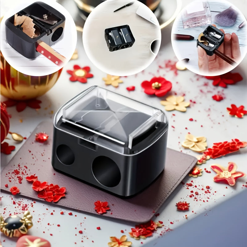 Custom Name Double-Sided Manual Pencil Sharpener with Dust Cover