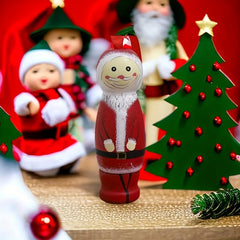 Funny Santa Pendant Christmas Ornaments Tree Decorations Wooden Standing Santa