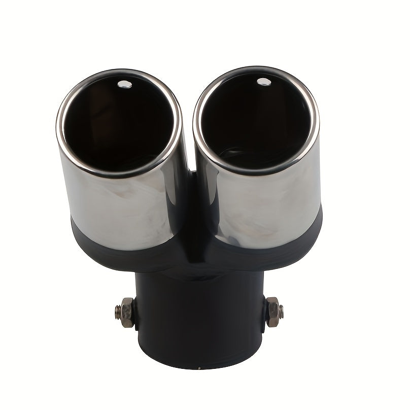 Car Exhaust Muffler Tip Silencer Stainless Steel Double Pipes Round Exhaust Tip