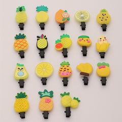 18pcs Baby Girls Fruit Hair Clip Pineapple Pear Duck Billed Clip