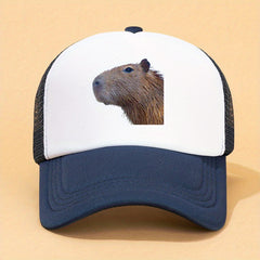 Capybara Printed Trucker Hat Mesh Sunshade Baseball Cap