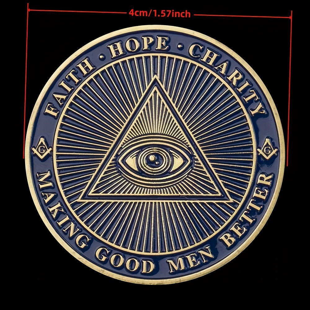 Ancient Bronze Coin Souvenir Masonic Brotherhood Collectible Gift