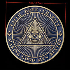 Ancient Bronze Coin Souvenir Masonic Brotherhood Collectible Gift