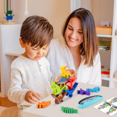 Wooden Dinosaur Stacking Toy for Kids Age 3-5