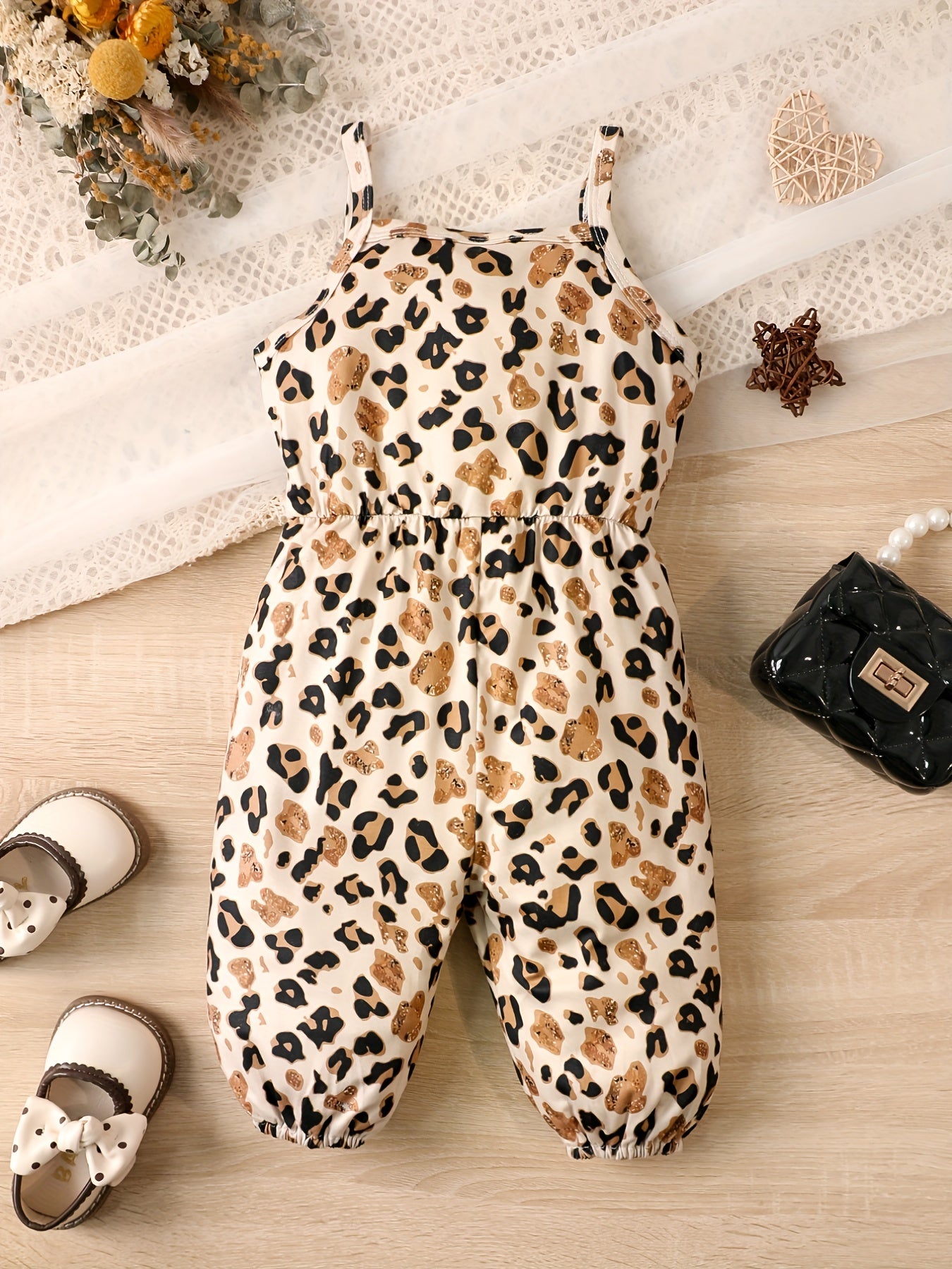 Leopard Graphic Romper for Baby Girls