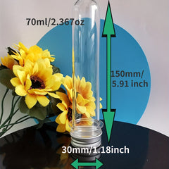 45ml 70ml PET Test Tube Bottle Transparent Plastic Refillable Bottle