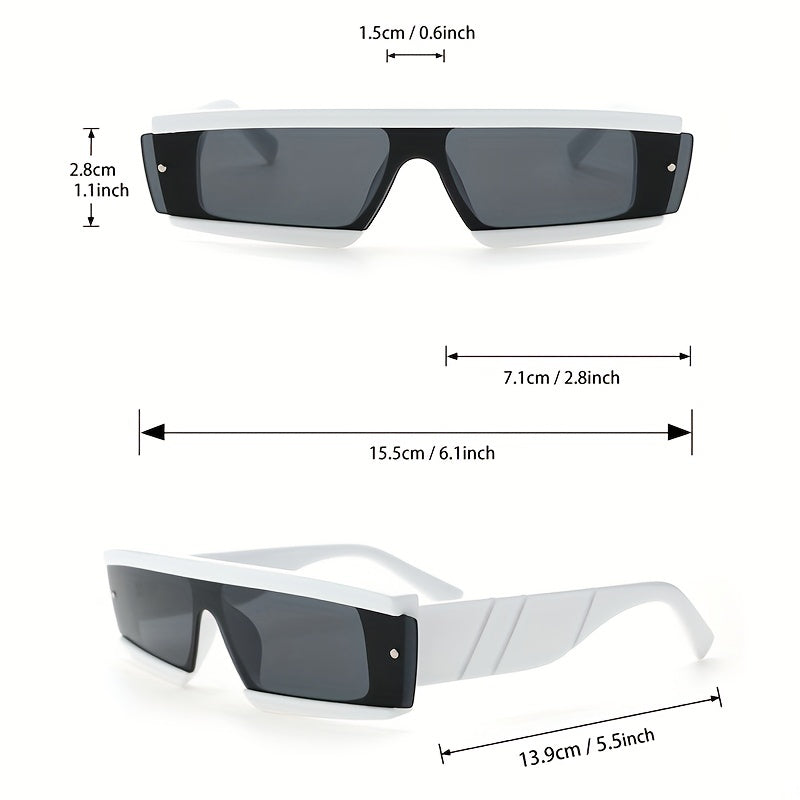 Y2K Square Frame Sunglasses Rivet Decor Glasses UV400