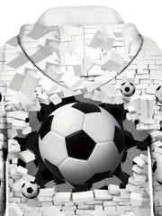 Boys Soccer Print Hoodie for Spring Fall