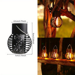Solar Outdoor Lantern Hollow Garden Hanging Lantern Decorative Lamp