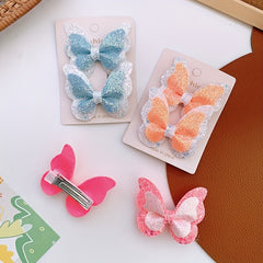 2pcs Butterfly Hairpin Glitter Hair Clips for Girls