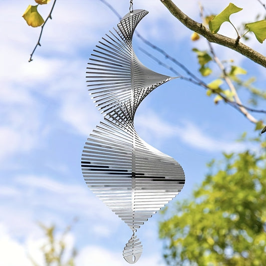 Stainless Steel 3D Petals Garden Wind Spinner Balcony Indoor Pendant