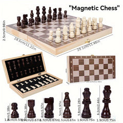 Foldable Magnetic Chess Travel Board Game for Family Gatherings