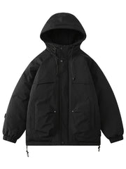 Casual Hooded Puffer Jacket for Winter Outdoor Sports