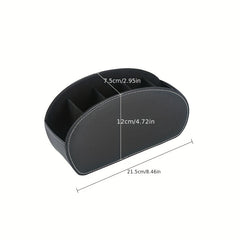 PU Leather Remote Control Holder Organizer Box with 5 Compartments