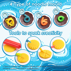 Fun Dolphin Toy Noodle Machine Set with Multiple Shaped Clay Molds