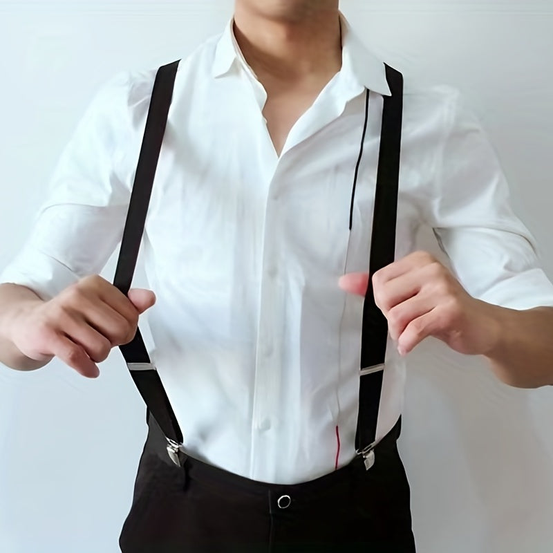 Men's Elastic Suspenders With 3 Clips High Elasticity