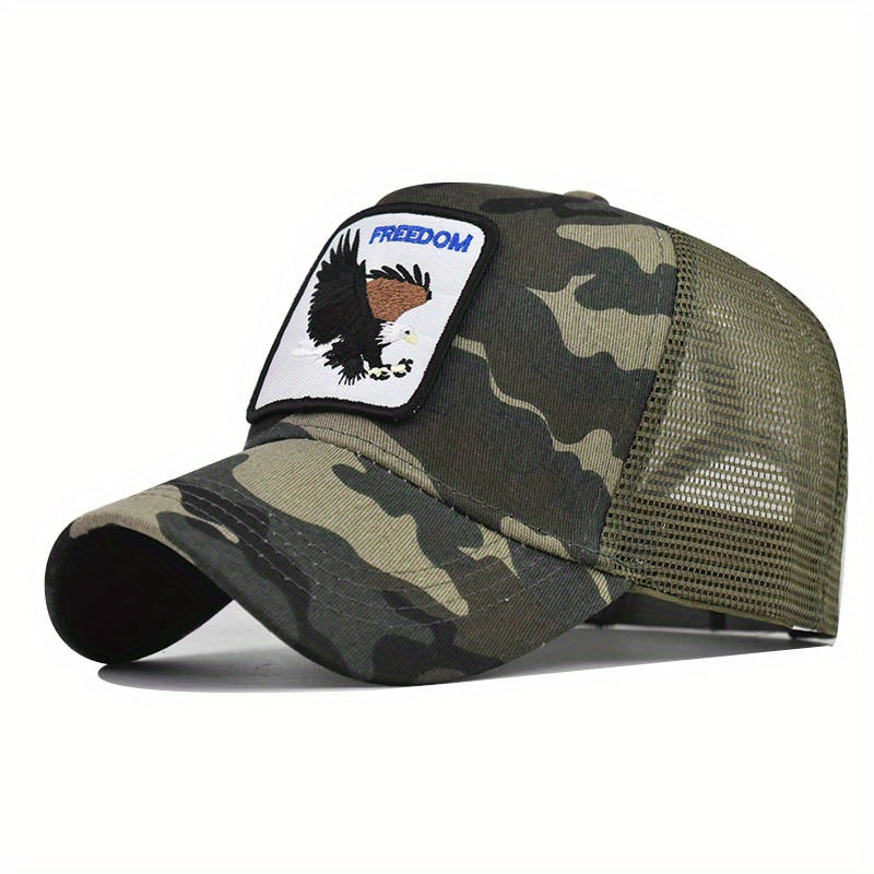 FREEDOM Eagle Trucker Hat Mesh Baseball Cap Adjustable Sunshade Dad Hat