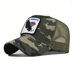 FREEDOM Eagle Trucker Hat Mesh Baseball Cap Adjustable Sunshade Dad Hat