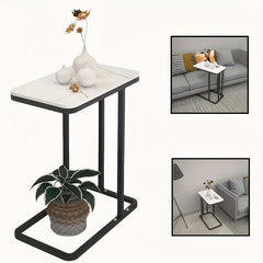 C Shaped Side Table for Living Room Round Table