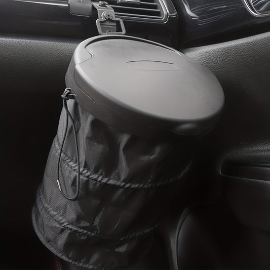 Car Mounted Trash Can Folding Hanging Creative Function With Cover