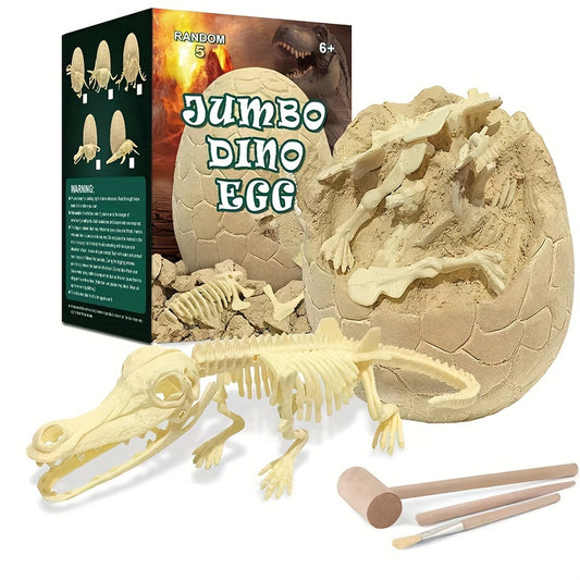Dino Egg Excavation Kit Educational Toy Plastic Skeleton Earthy Yellow