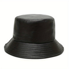 Soft Waterproof PU Bucket Hat Solid Basin Hat Lightweight Unisex Fisherman Cap