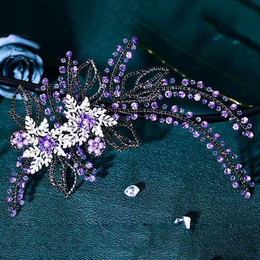 Purple Rhinestone Bridal Hair Accessory for Wedding HP254