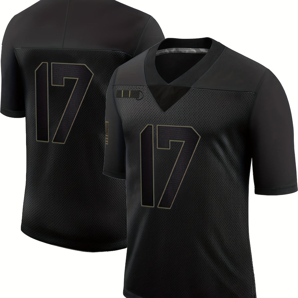 Men's Breathable Rugby Jersey Active Embroidered V Neck Short Sleeve Uniform