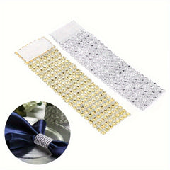 20pcs Rhinestone Napkin Rings Plastic Holder for Weddings Parties