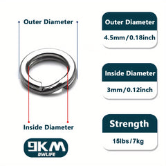 Stainless Steel Split Rings for Fishing 15LB-320LB
