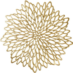 Metallic Round Flowers Shape Placemat Home Insulation Tea Coaster Plate Mat