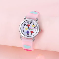 Colorful Heart Kids Cartoon Watch Gift For Children