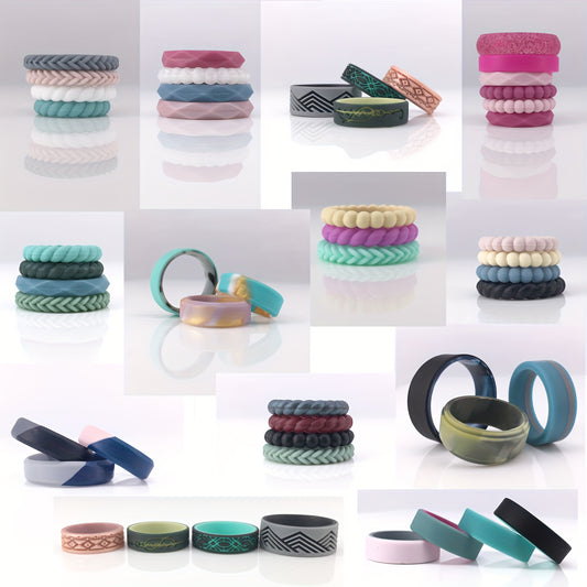 Fashionable Minimalist Silicone Rings Non-toxic Women&Men