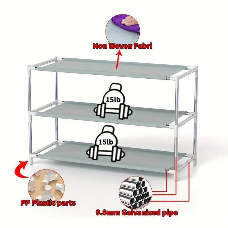 4 6 8 Layer Shoe Rack With Dustproof Curtain Standing Shoe Rack