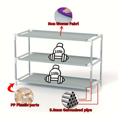 4 6 8 Layer Shoe Rack With Dustproof Curtain Standing Shoe Rack