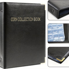 480 Grids Leather Binder Coin Collection Book Large Capacity Coin Storage