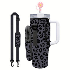 40Oz Ice Tumbler Cup Cover with Pocket and Adjustable Strap