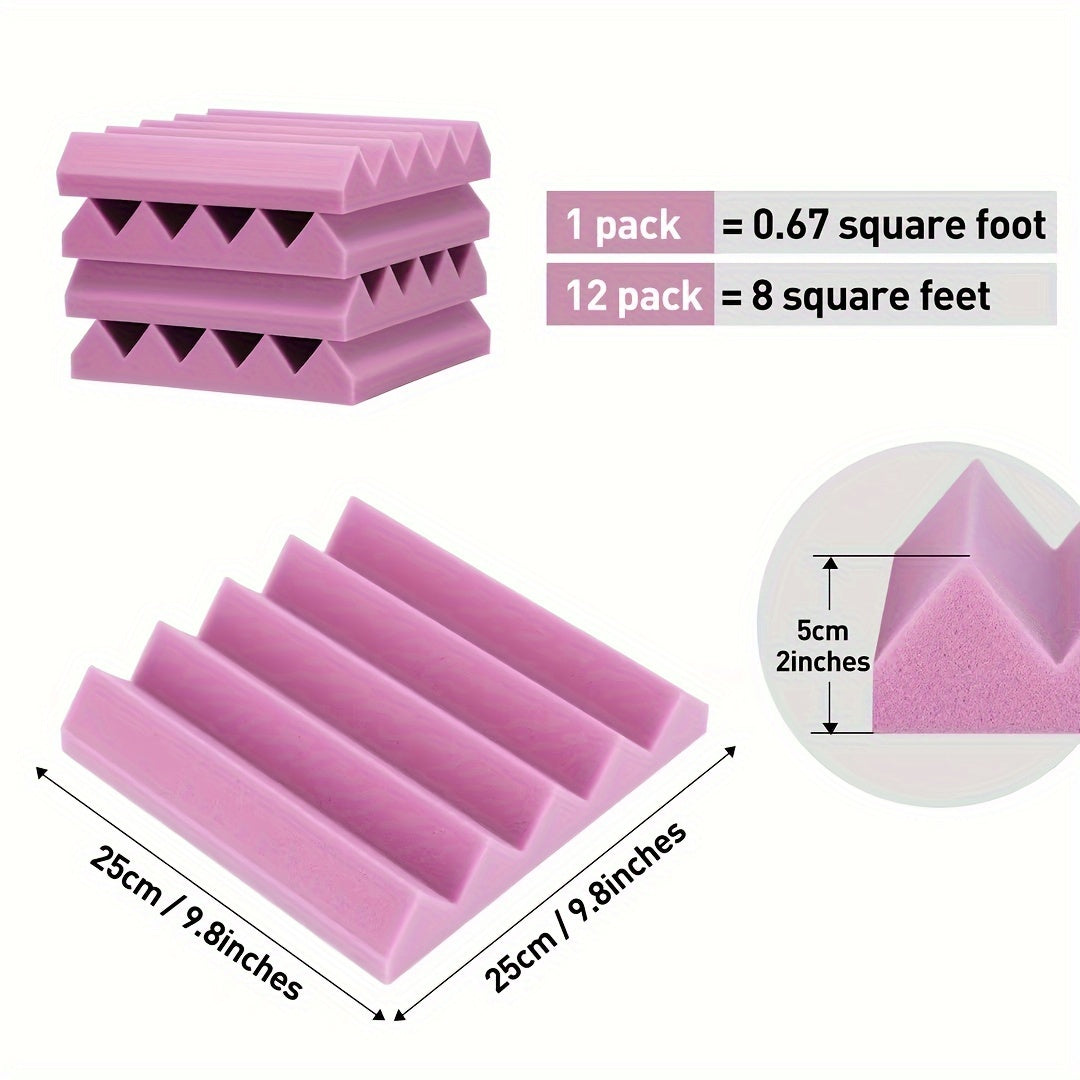 12pcs Purple Sound Absorbing Cotton for Recording Room Live Streaming
