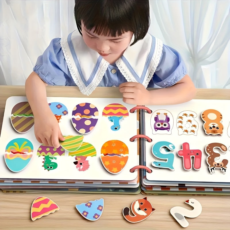 Interactive Quiet Book with Reusable Stickers - Educational Toy