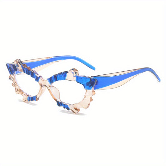 Y2K Snowflake Decorative Glasses Jelly Block Irregular Alien Glasses
