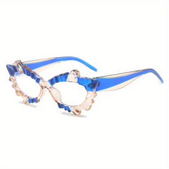 Y2K Snowflake Decorative Glasses Jelly Block Irregular Alien Glasses