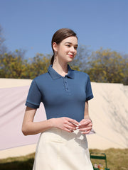 Women's Casual Polo Shirt Slimming Breathable Sweetheart Collar