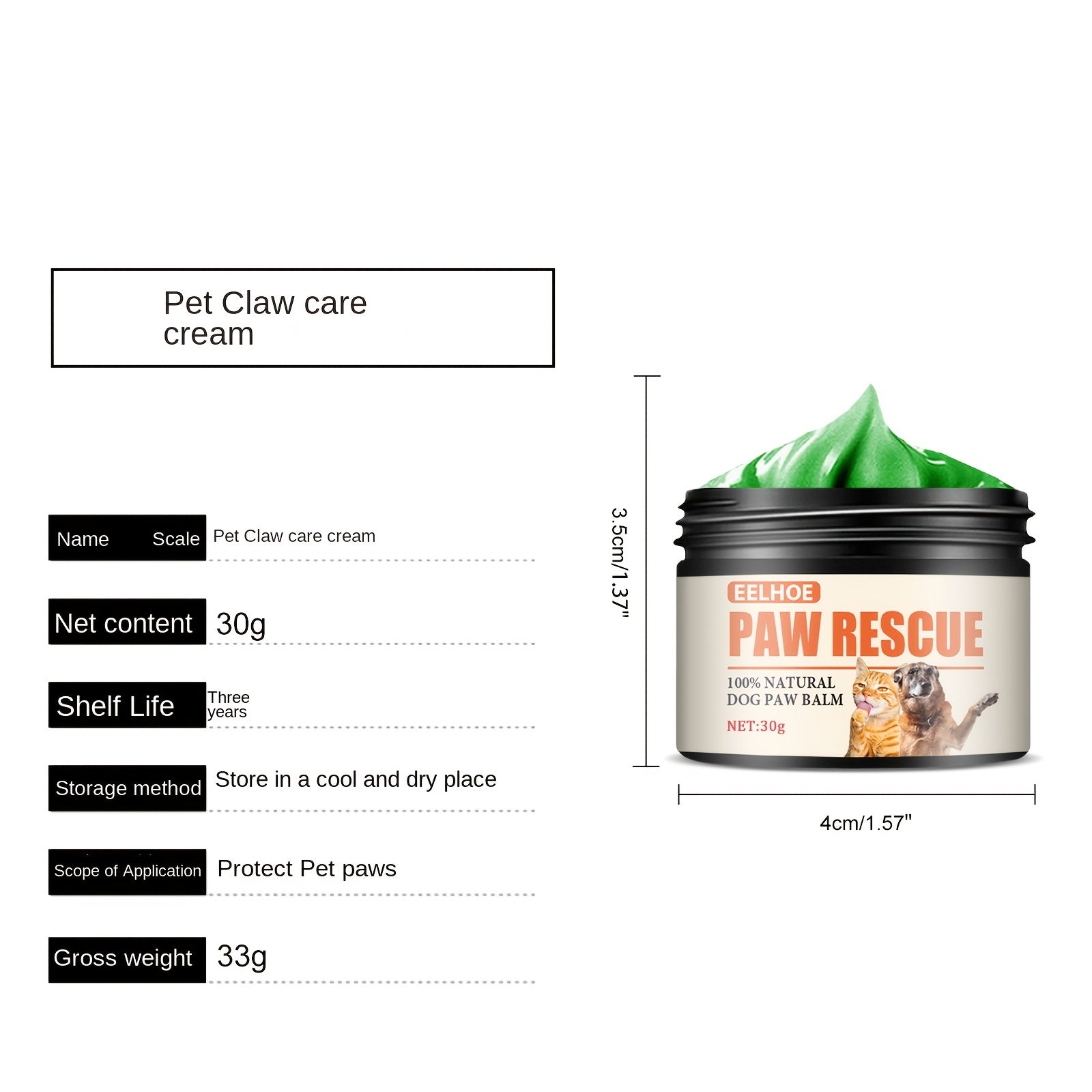 Paw Protection Cream: Soothes, Moisturizes & Heals Dry Paws
