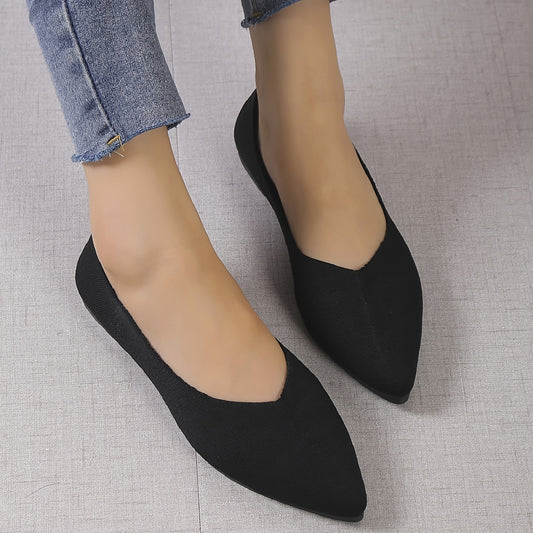 Women's Pointed Toe Ballet Flats Soft Sole Slip On Shoes