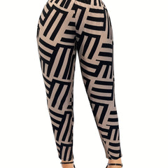 Vintage Sporty Stretchy Leggings Women's Clothing
